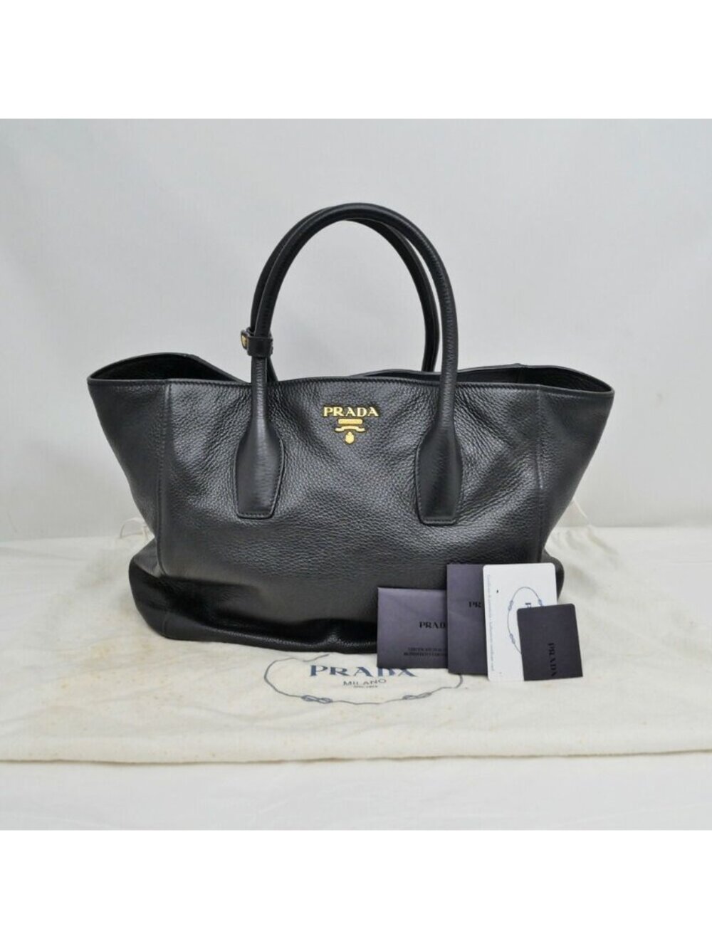 Prada Leather Tote Black Hand Shoulder - Picture 10 of 10